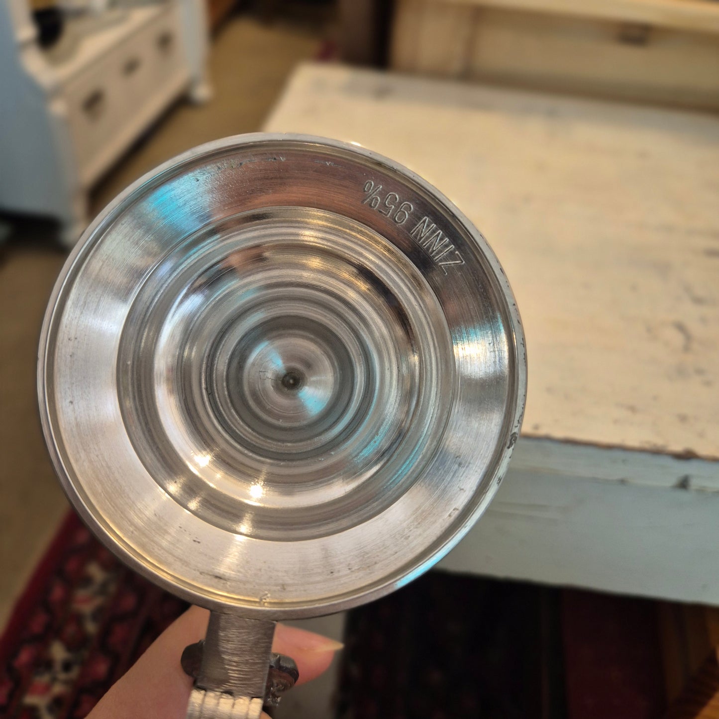 Vintage Porzellan Zinn Bierkrug mit Deckel Geschenk Kühr Sandizell Krug