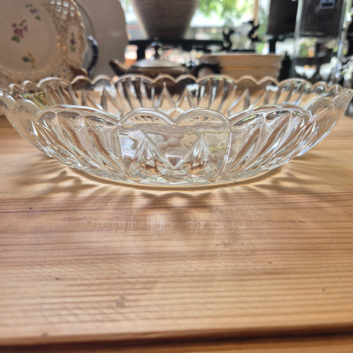 Vintage Servierteller Obstmotiv Obstteller 70er Jahre Glas rund
