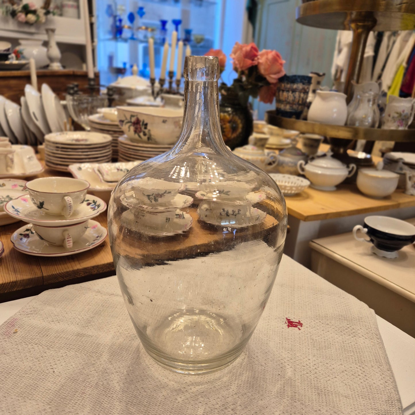 Vintage Mittelgroßer Glasballon Glas Weinballon Dekoration auch für Pflanzen