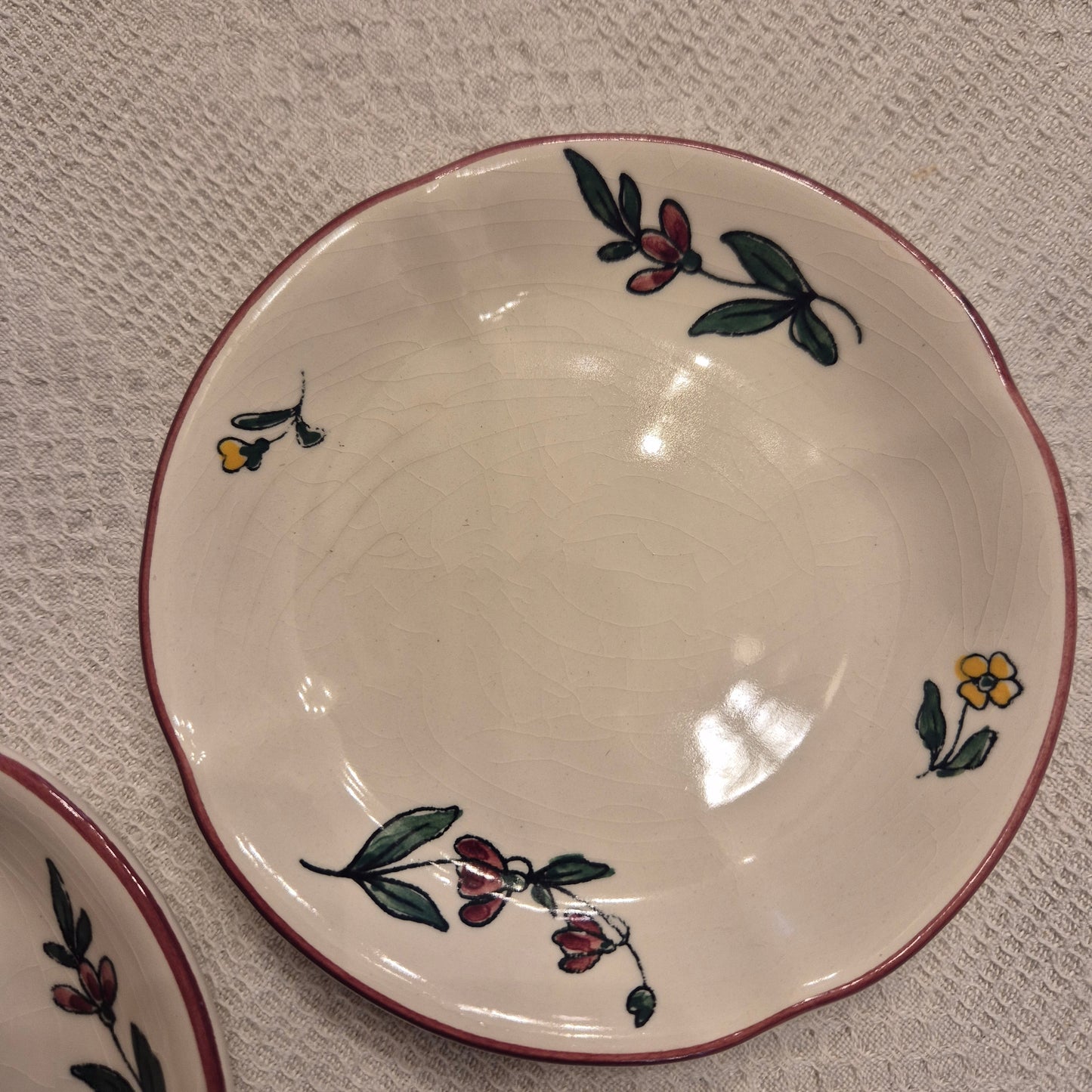 2x Vintage Zell am Harmersbach Alt Straßburg kleine Teller Keramik Blumen