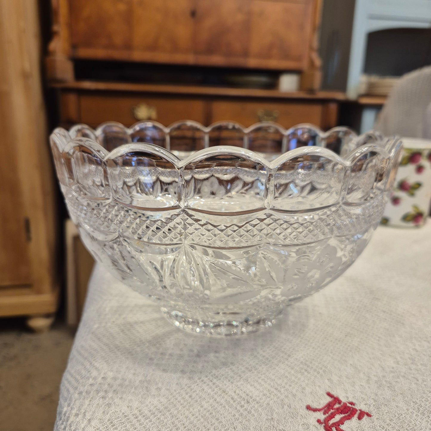 Vintage Glas Schale Obstschale Salat Kristalloptik