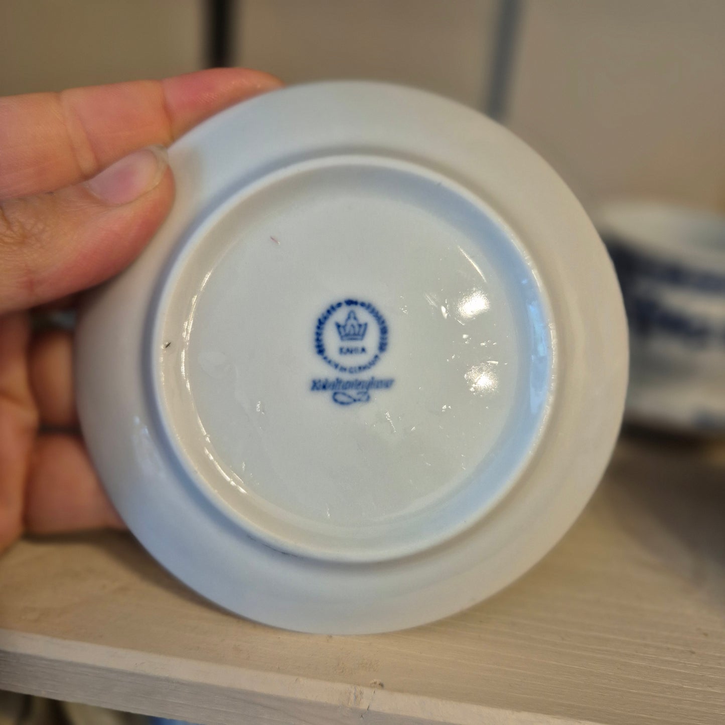 6x Kahla GDR Zwiebelmuster Kobaltunterglasur Mokkatassen mit Untertassen Vintage blau weiß