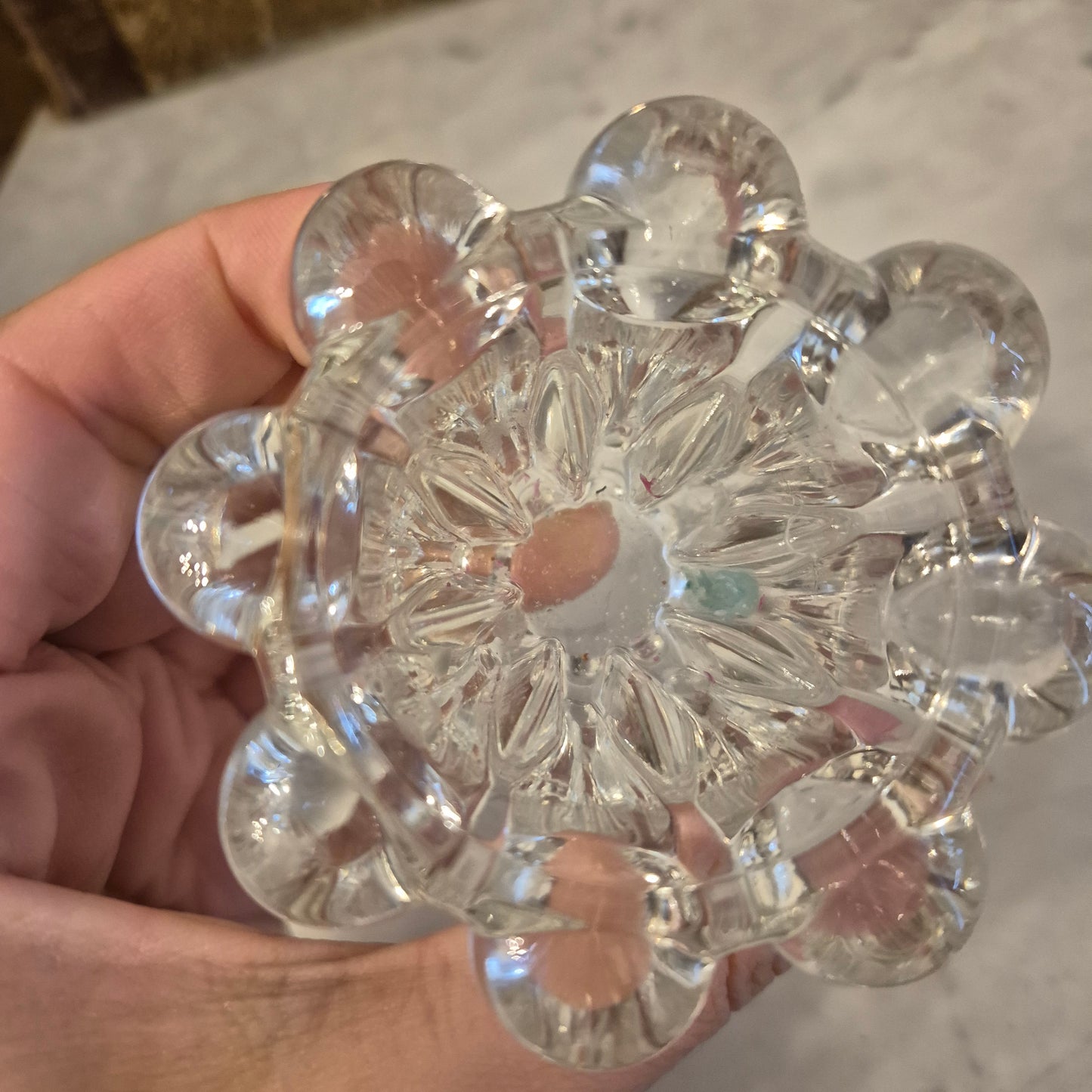Vintage Bubble Kerzenständer Kerzenhalter Kristall oder Glas