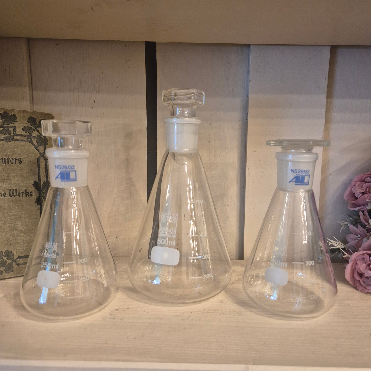 3x Schott&Mainz Erlenmayerkolben 250ml und 500ml Glas Tranzparent
