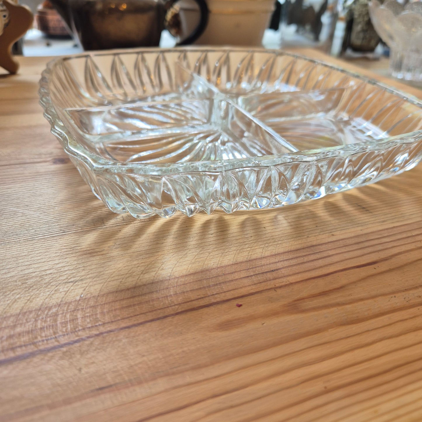 Glas Kristall Servierteller Vintage Snackteller