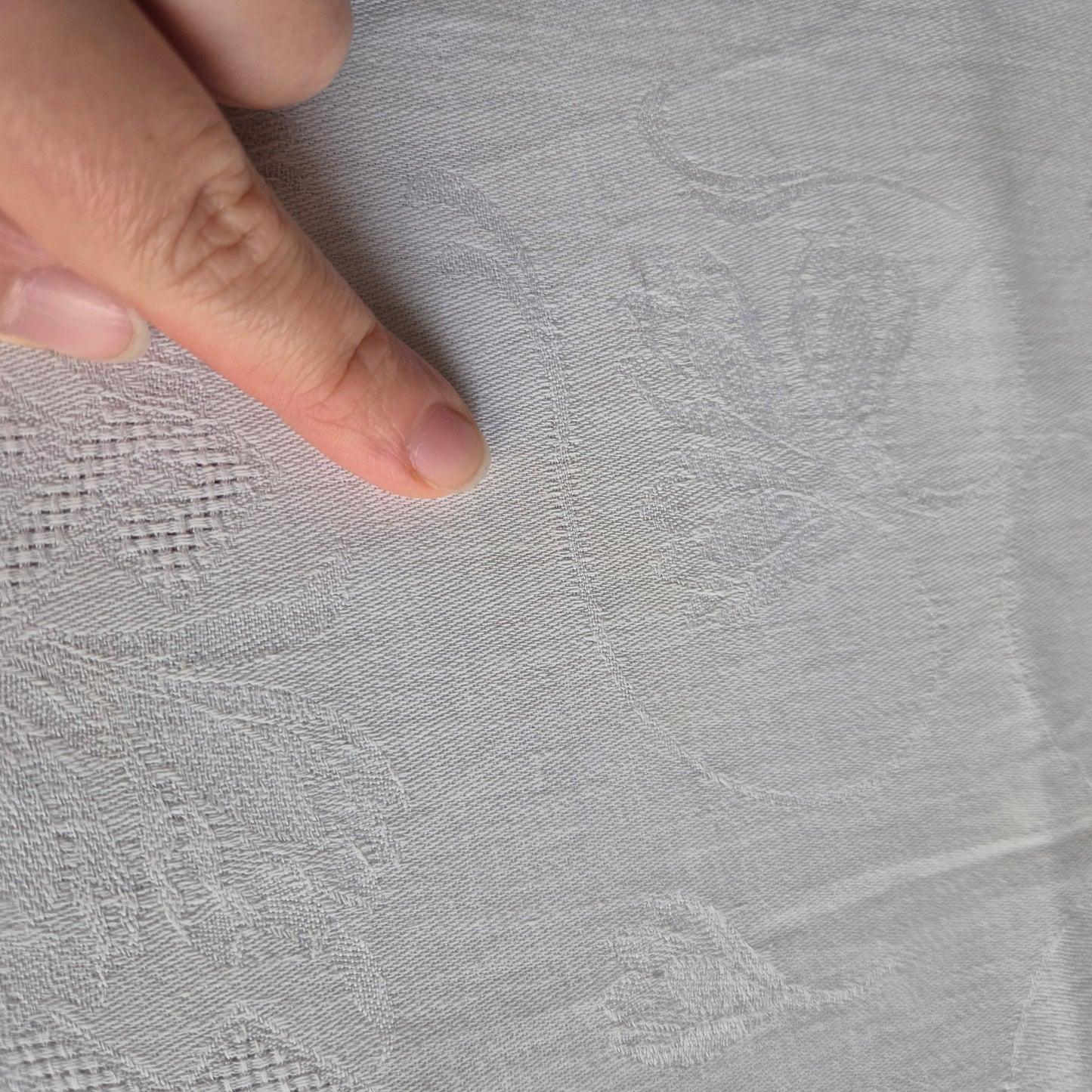 Antike Jugendstil Stoffservietten Serviette mit Initialen J.G (gelbe Flecken)