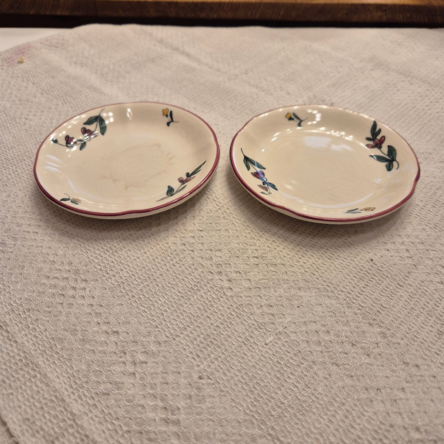 2x Vintage Zell am Harmersbach Alt Straßburg kleine Teller Keramik Blumen