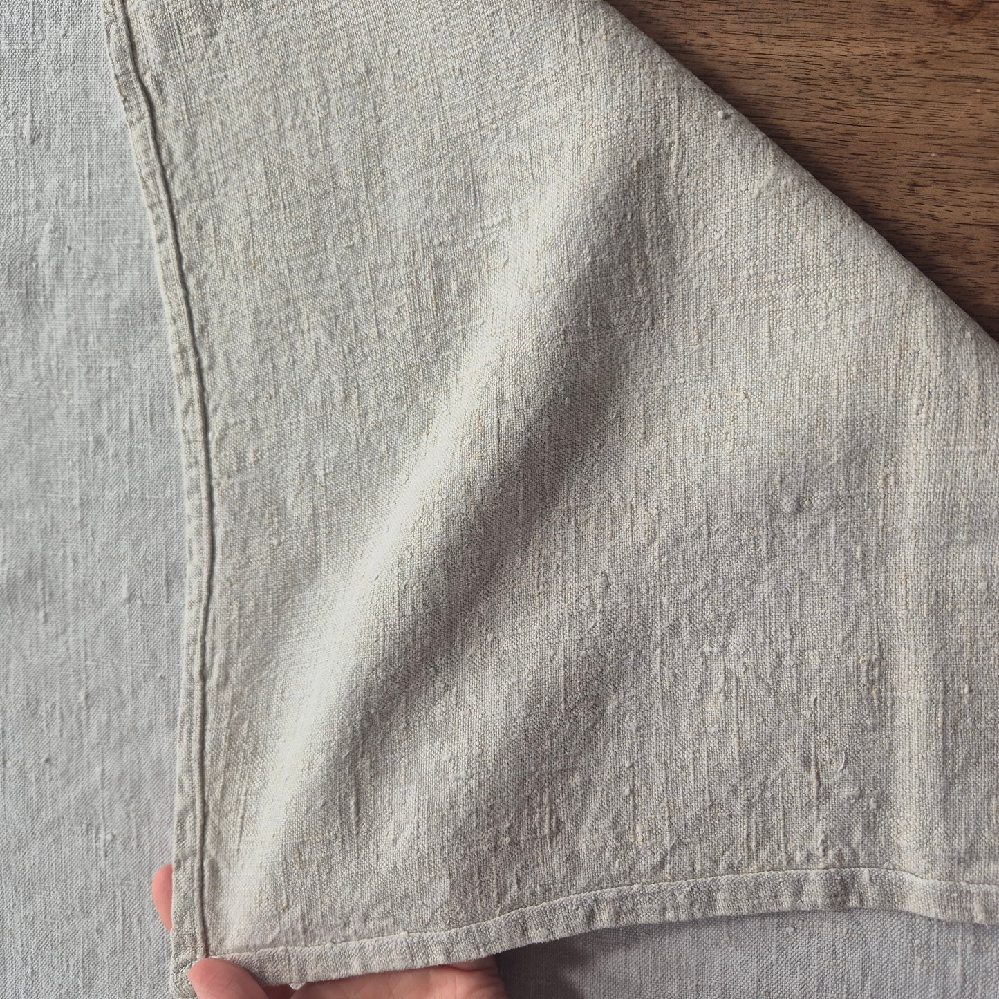 Antike Leinen Tischdecke 88x145cm mit Stockflecken / zum weiterbearbeiten 🤍