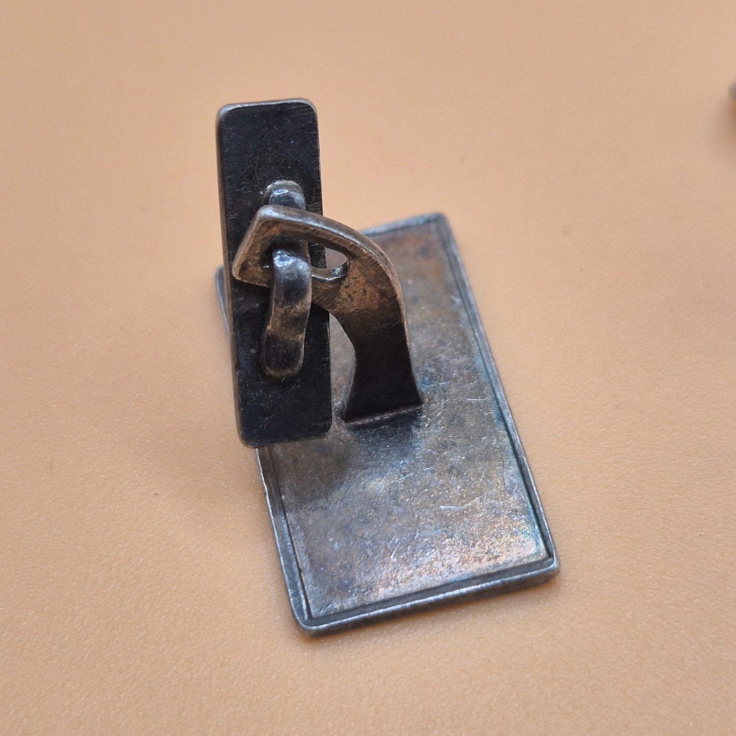 Vintage alte Manschettenknöpfe 65er echt Silber rechteckig zum Aufpolieren!
