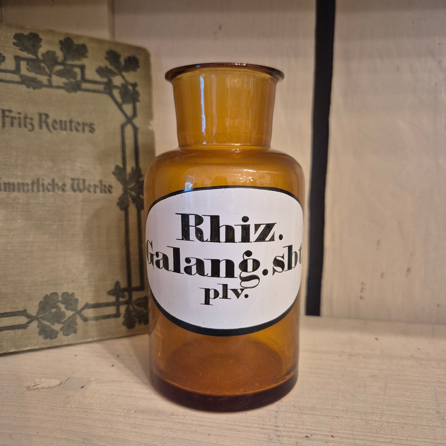 Antike Rhiz.Galang.sbt.plv. - Apotheken Flasche Glas