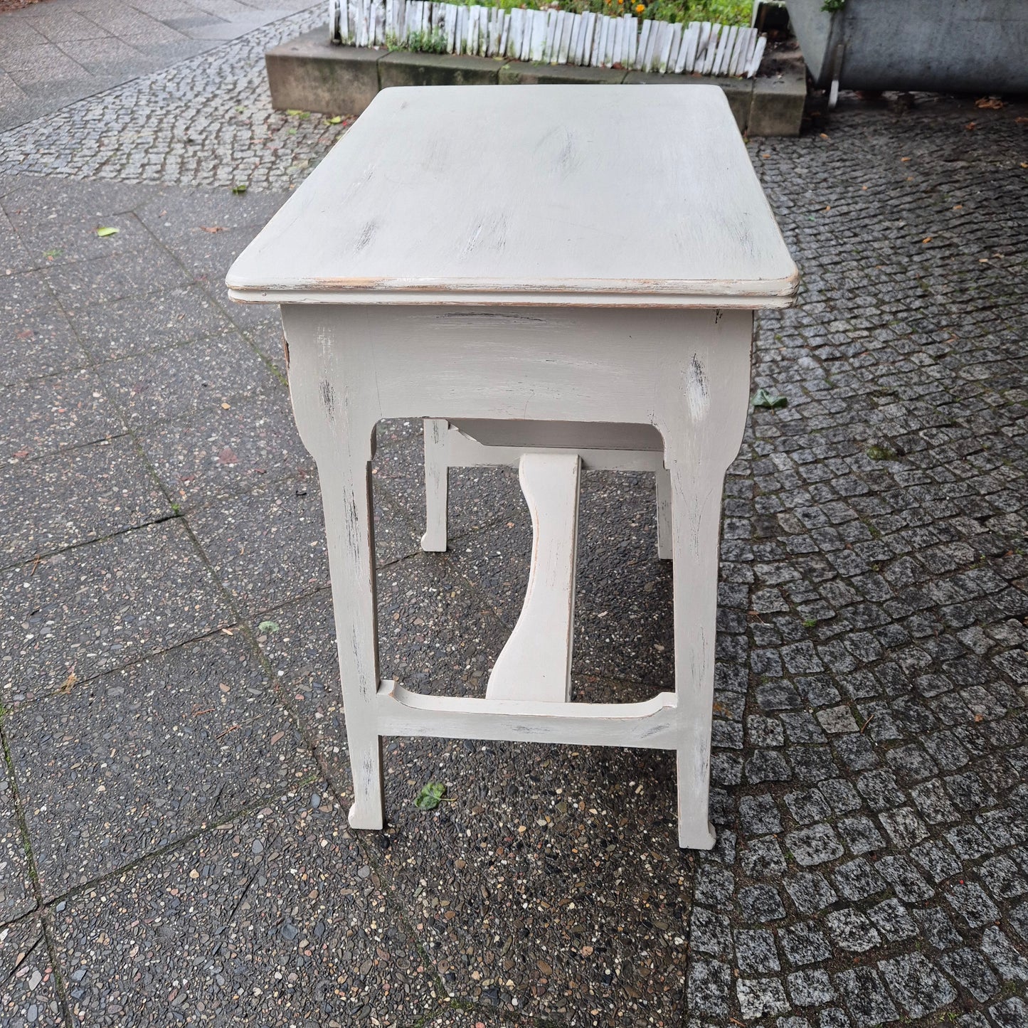 Antiker Jugendstil Nähtisch Beistelltisch Shabby Chic Landhaus Beige