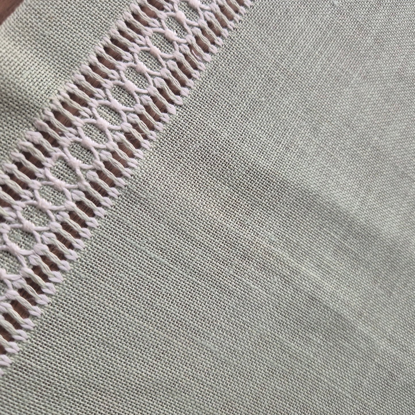 Antike Handgemachte Baumwolle Tischläufer Mintgrün 50x105cm