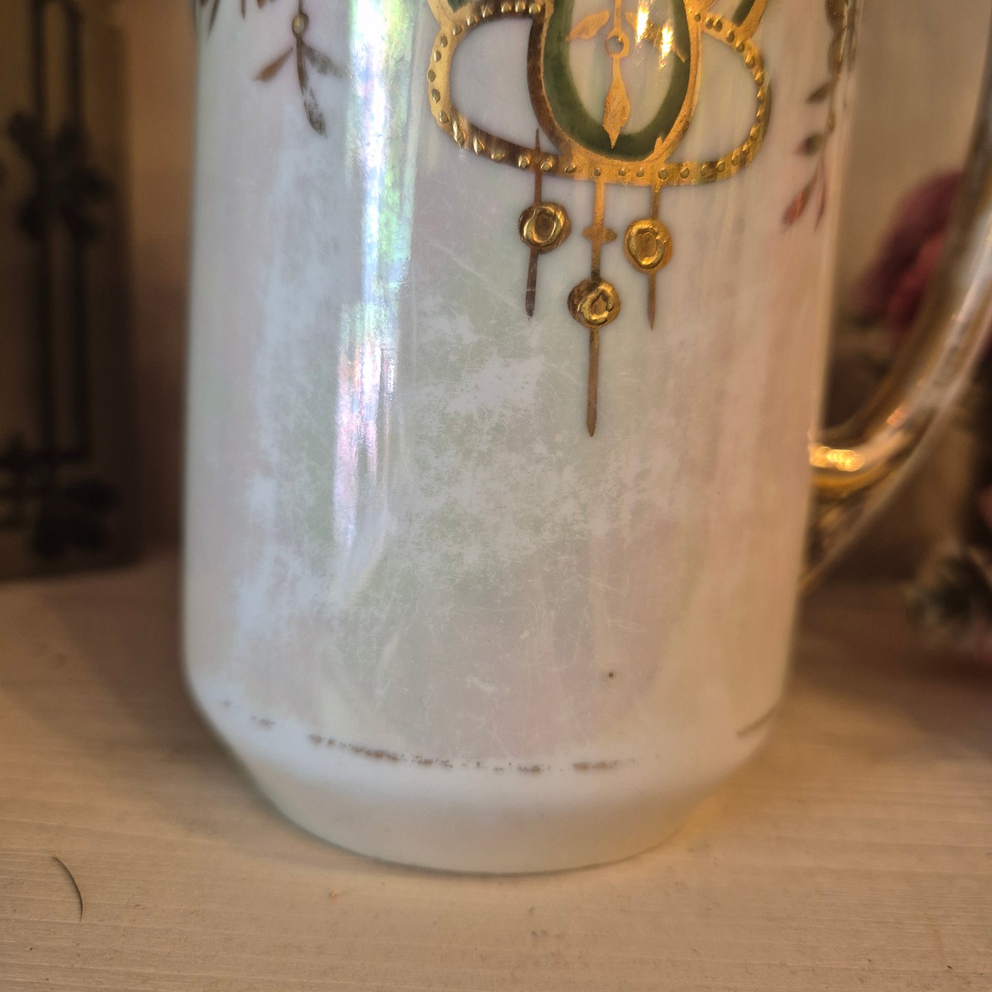 Handbemaltes böhmisches Jugendstil Kännchen Sahnekännchen