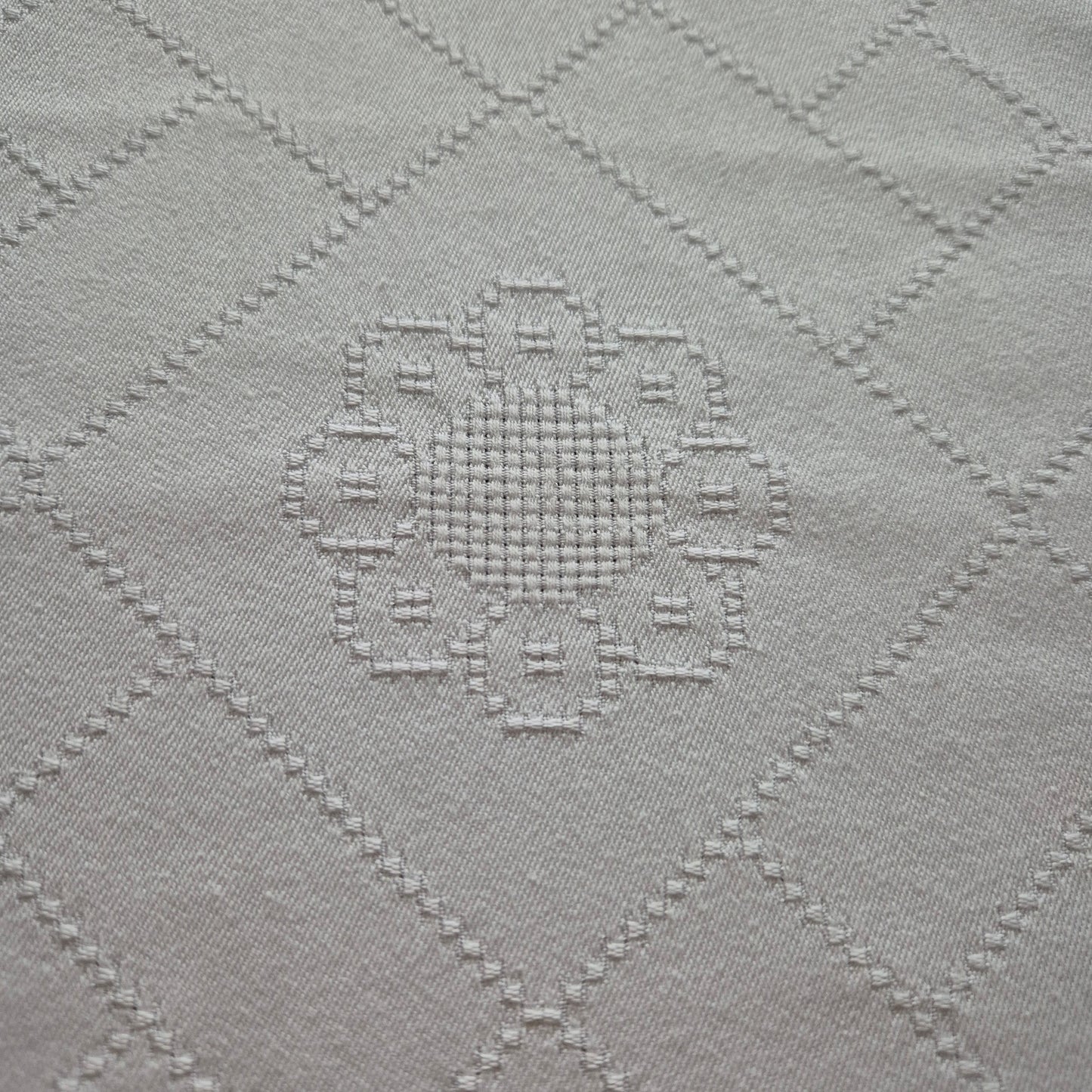 Antike große Tischdecke Baumwolle mit geklöppeltem Rand weiß 120x335cm Tafel lang 🤍
