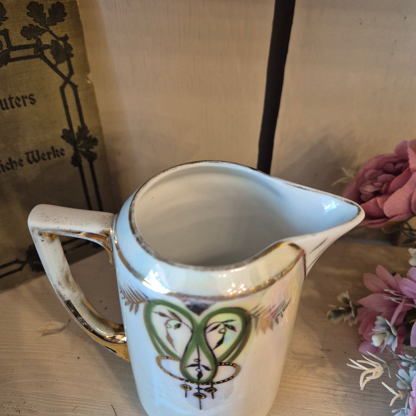 Handbemaltes böhmisches Jugendstil Kännchen Sahnekännchen