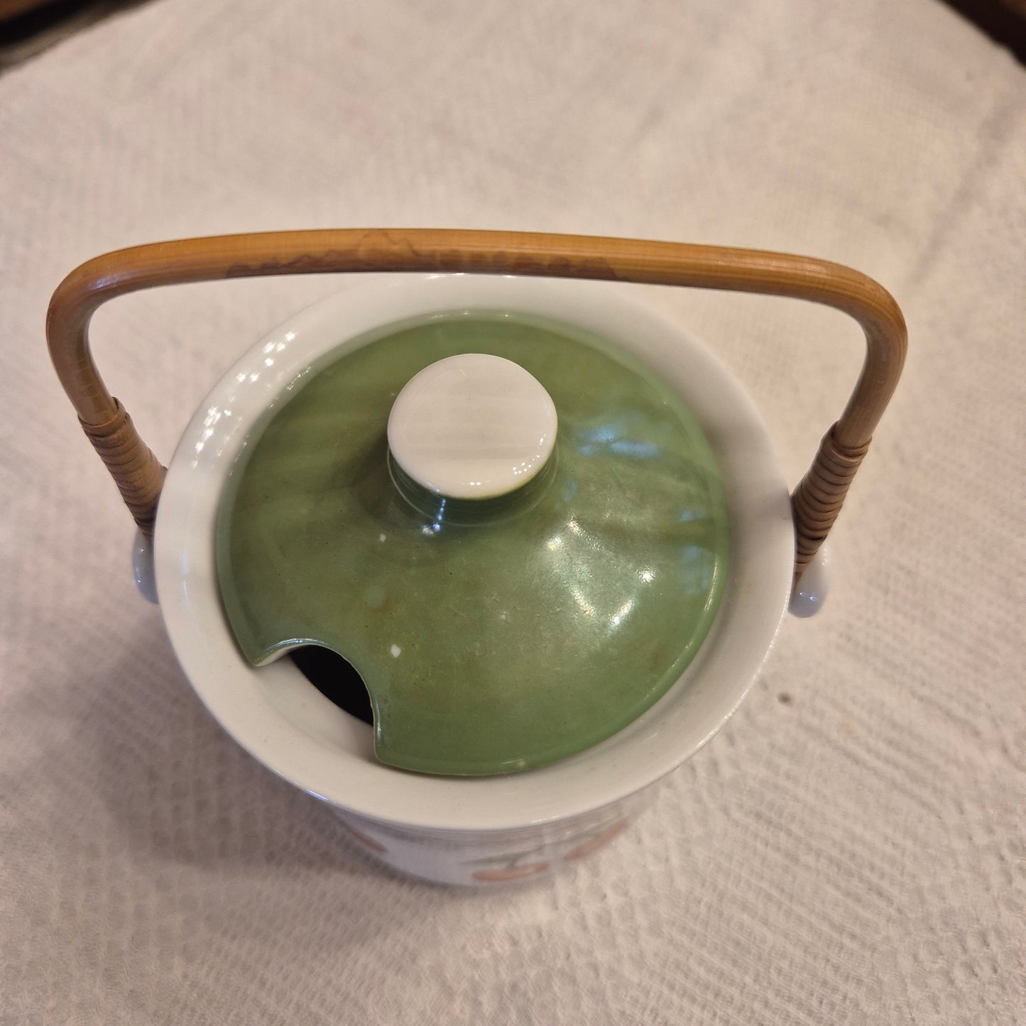 Vintage Marmeladenglas Porzellan mit Henkel Retro