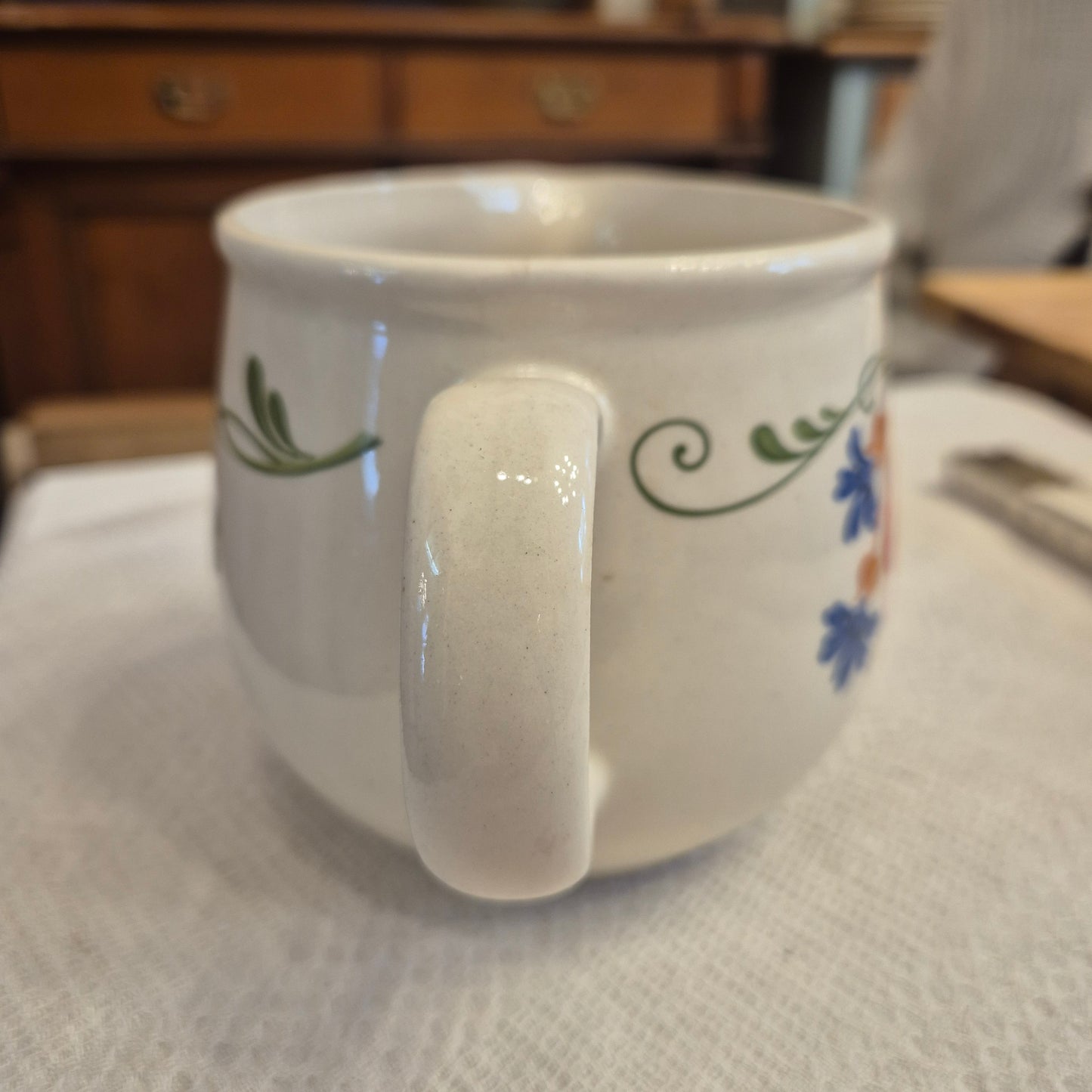 Alter DDR Vintage Krug Landhaus Mohnblume oder als Vase