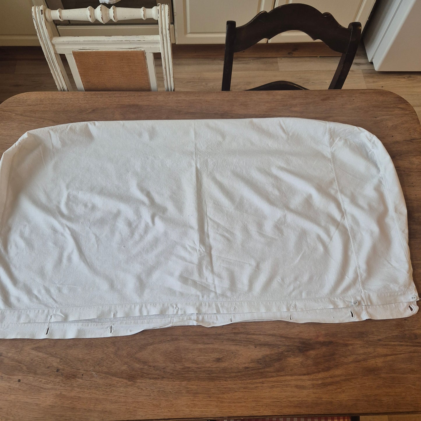 Antiker Kopfkissenbezug Rückenkissenbezug 55x96cm Baumwolle Monogramm M.S.