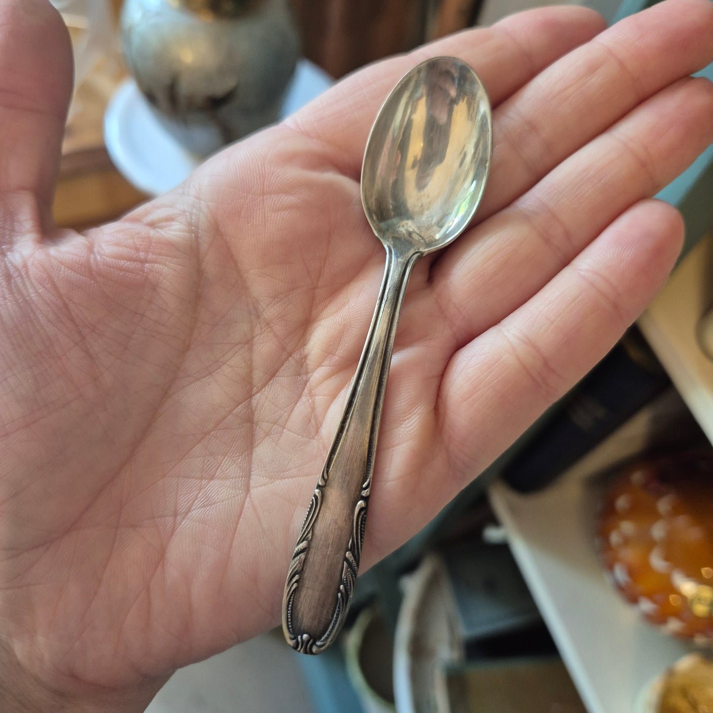 6x antike versilberte Teelöffel ideal zum aufpolieren!