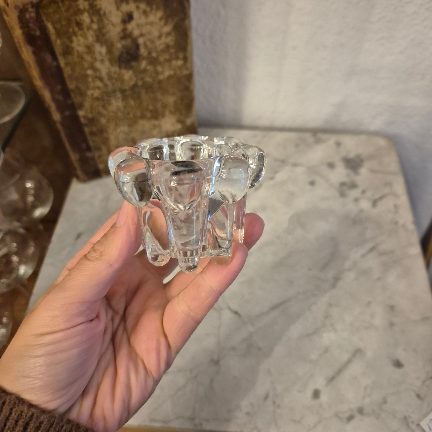 Vintage Bubble Kerzenständer Kerzenhalter Kristall oder Glas