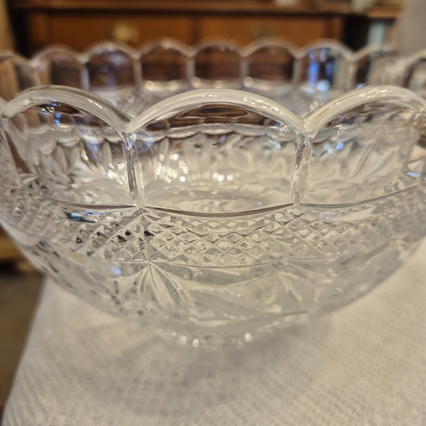 Vintage Glas Schale Obstschale Salat Kristalloptik