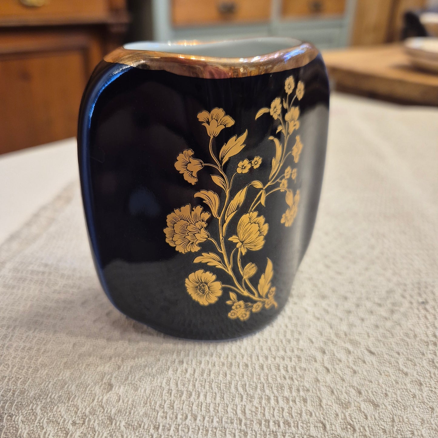 Alte kleine Porzellan Vase kobalt KPM