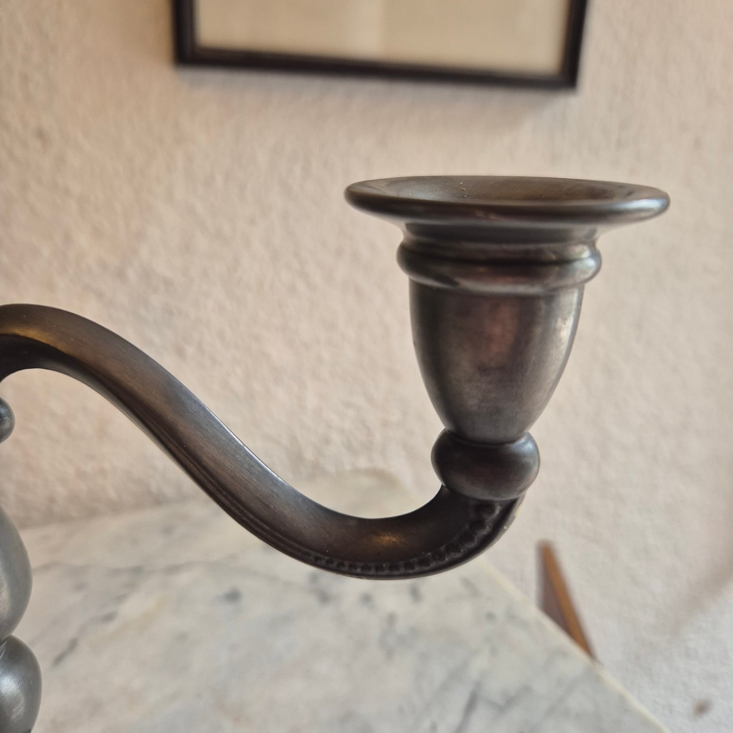 Vintage Royal Holland Pewter Daalderop 3-armiger Kerzenständer Leuchter