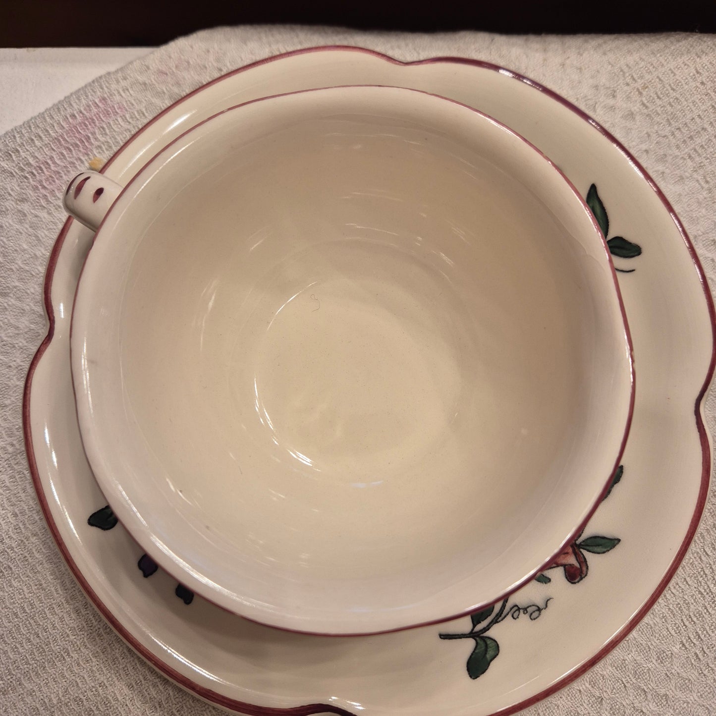6x Vintage Zell am Harmersbach Alt Straßburg Tee / Kaffee Tassen Keramik Blumen (Abplatzer!)