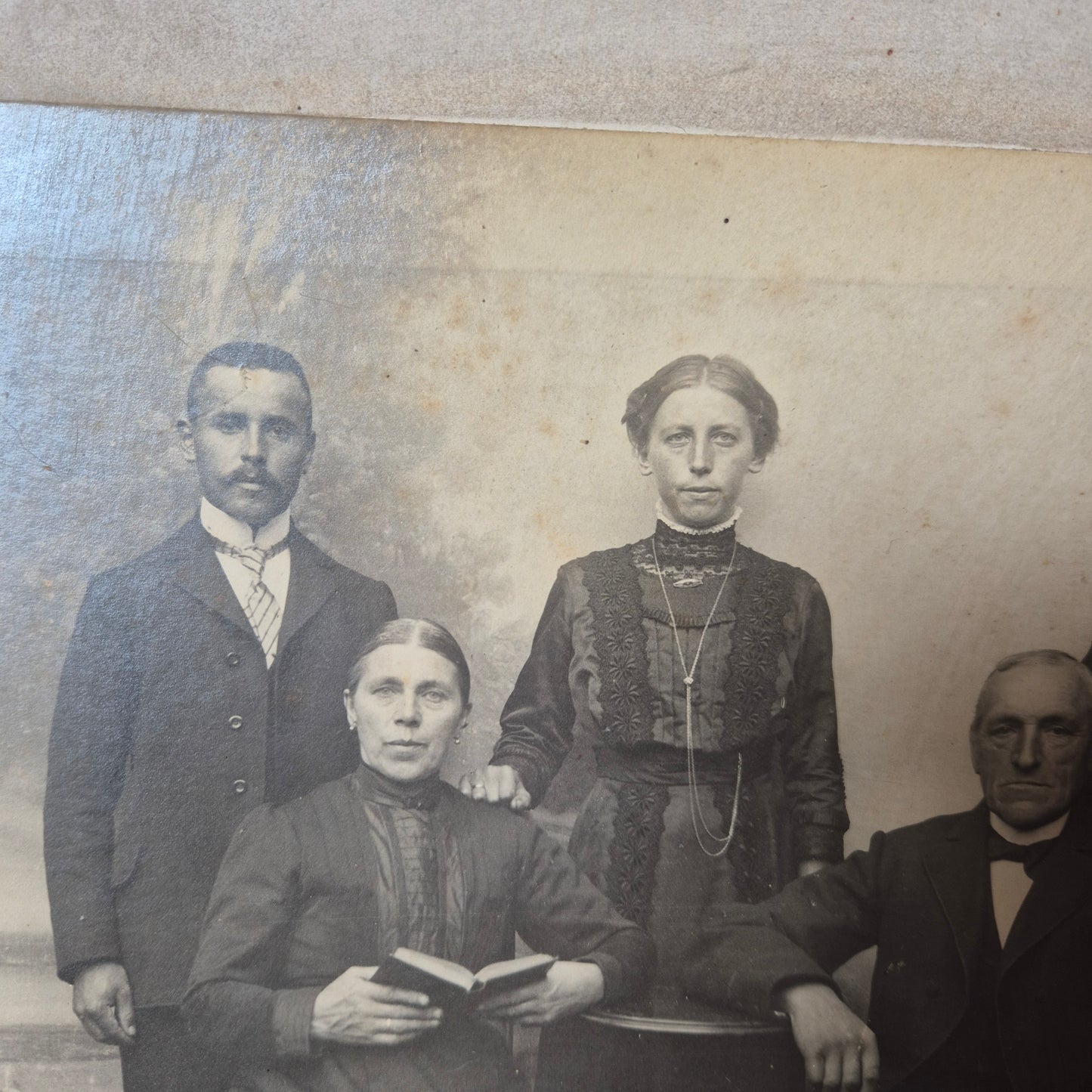 Antike originale Fotografie Familie auf Pappe