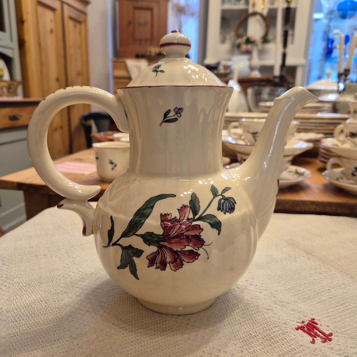 Vintage Zell am Harmersbach Alt Straßburg Kanne Tee Kaffee Keramik Blumen