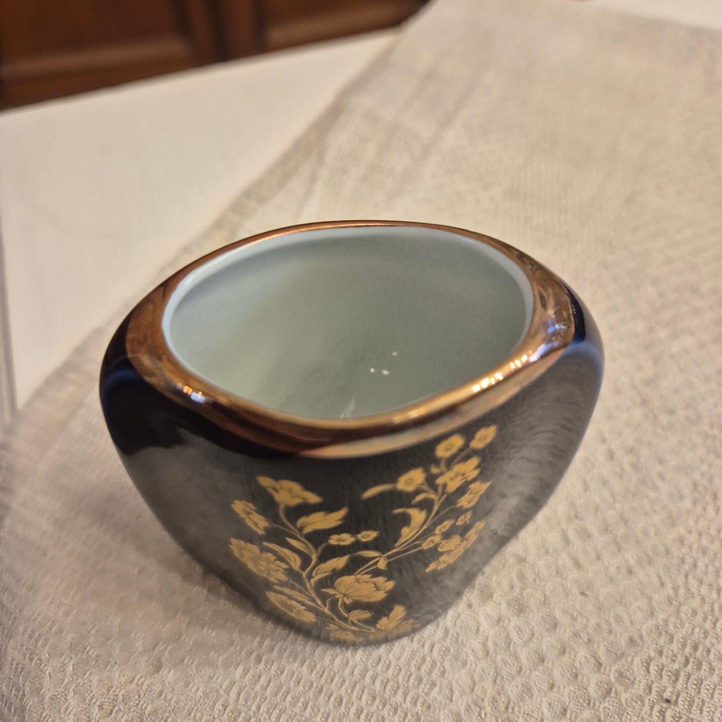 Alte kleine Porzellan Vase kobalt KPM