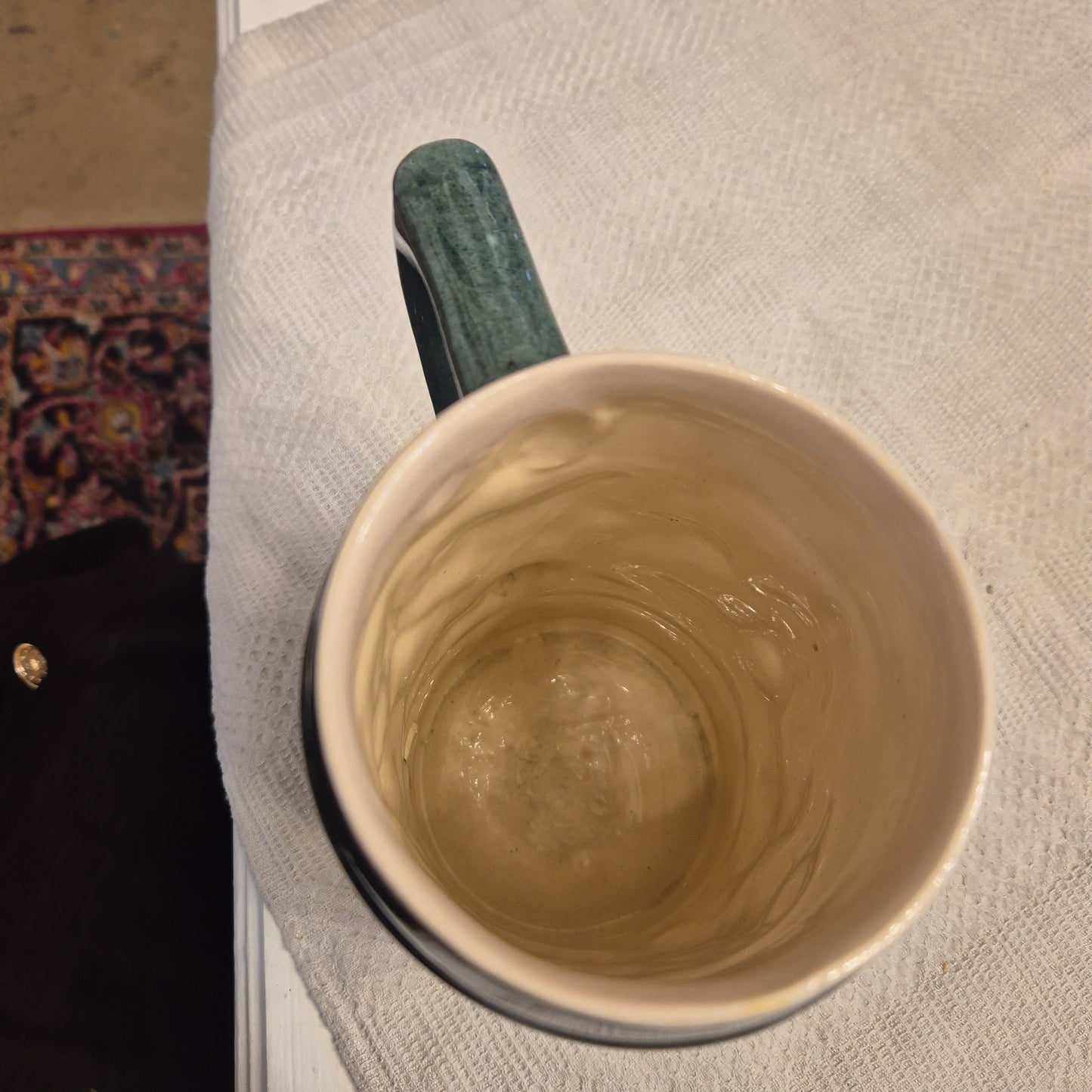 Vintage Keramik Bierkrug Grün Geschenk oder auch als Vase