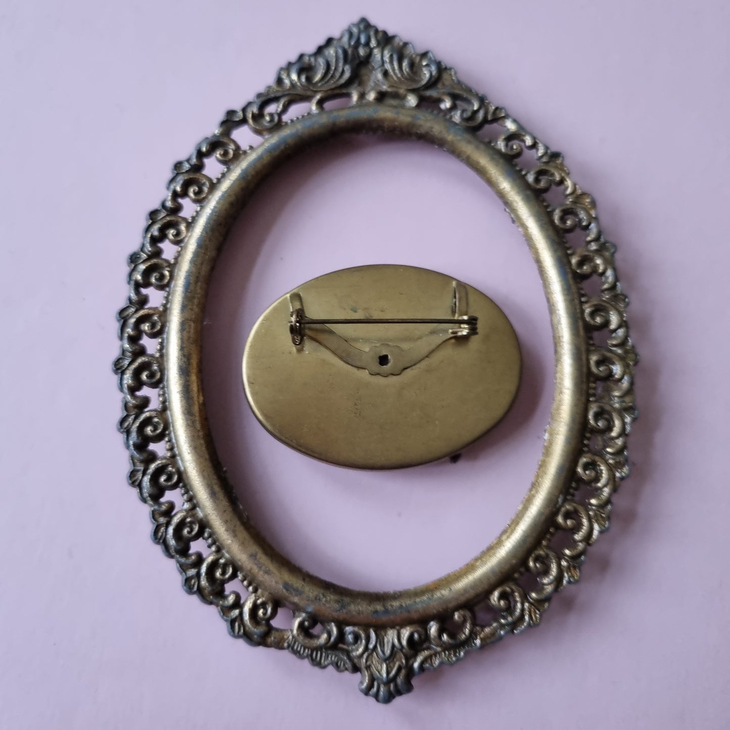 Handmade Vintage Brosche Braun Gold
