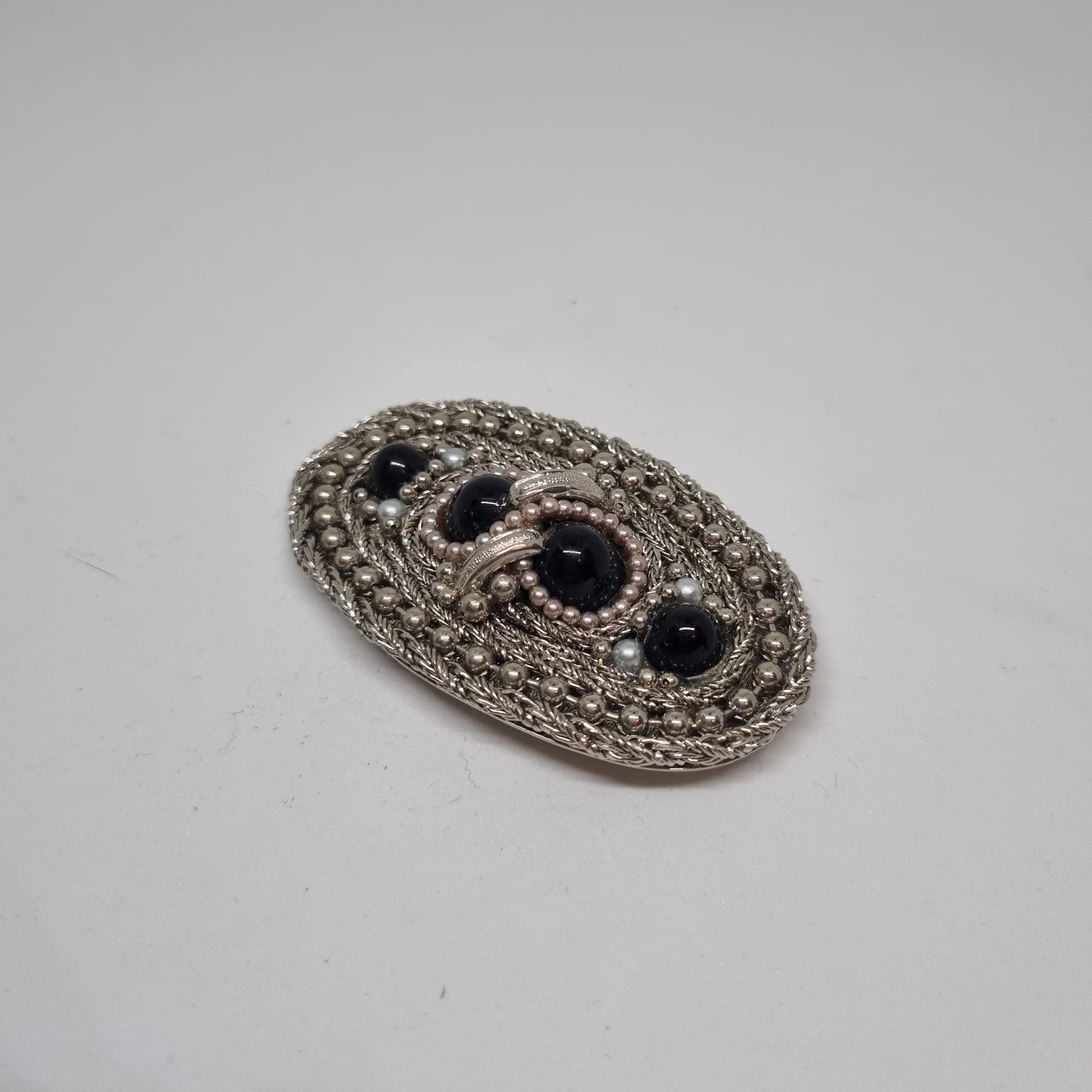 Kleine Vintage Trachtenschnalle Gürtelschnalle Taillengürtel aus den 80ern-Handmade aus Berlin schwarz silber