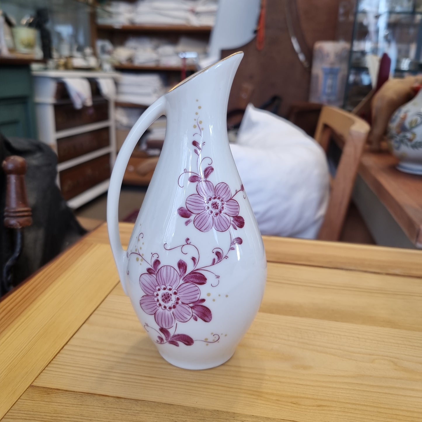 Unter weiss Bach Porzellan Vase weiß rosa 70er Jahre