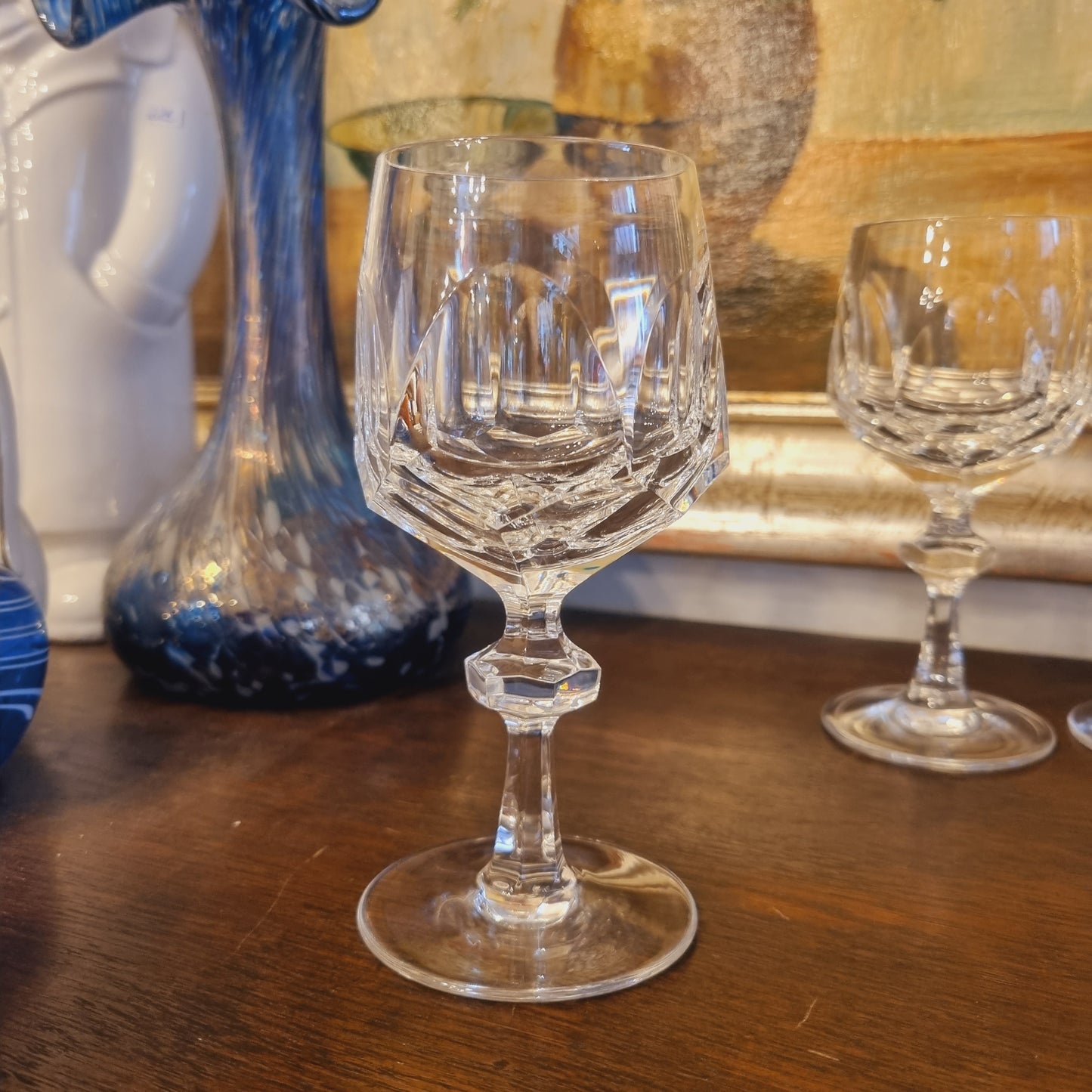 5x Crystal Cognac, Wein Gläser - Brandy Bourbon Ballon Snifters Vintage Retro 50er Jahre