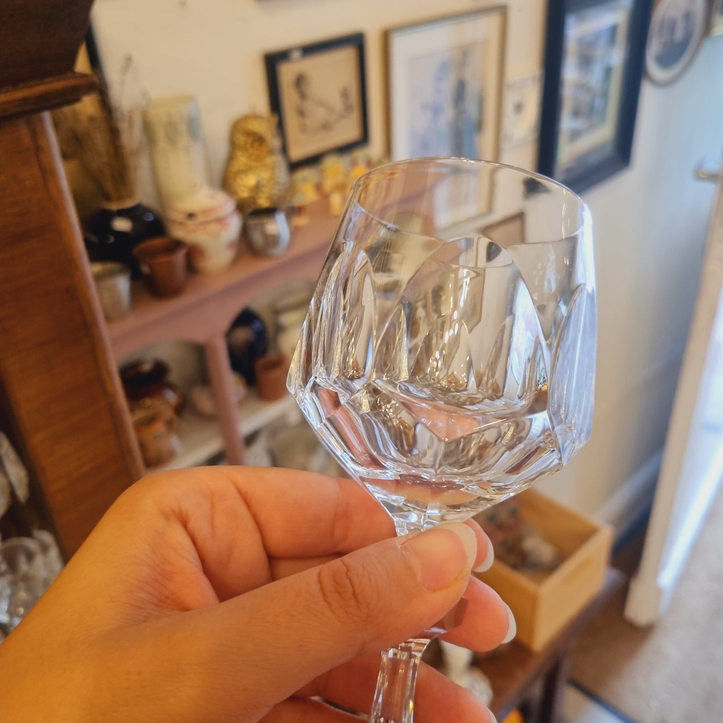 5x Crystal Cognac, Wein Gläser - Brandy Bourbon Ballon Snifters Vintage Retro 50er Jahre