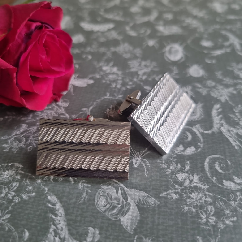 Alte Manschettenknöpfe W.Germany Silberfarbend Vintage Retro Geschenk Handarbeit Groß
