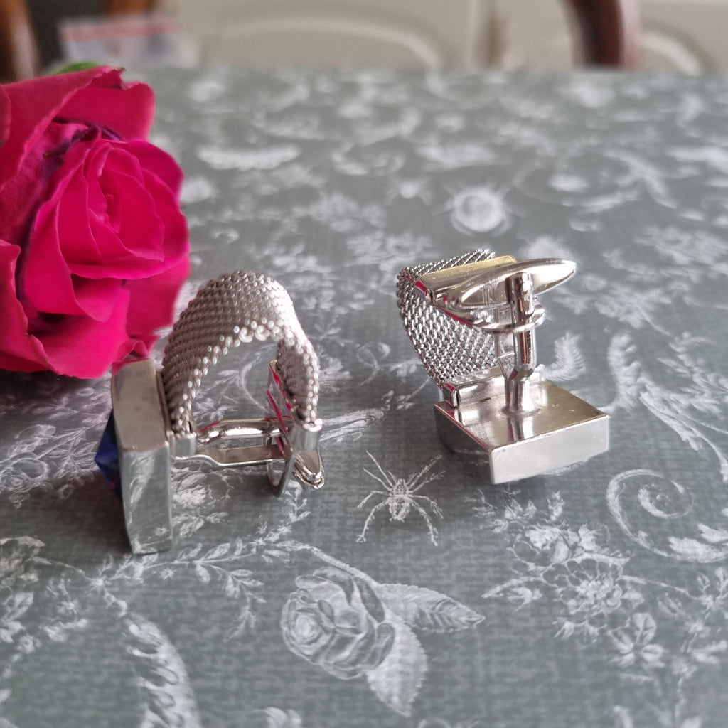 Alte Manschettenknöpfe W.Germany Silberfarbend Vintage Retro Geschenk Handarbeit Groß