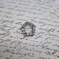 Einzigartige Vintage Brosche Antik 50er Jahre Art Jugendstil Stern Perlen Strass Silber Glitzer