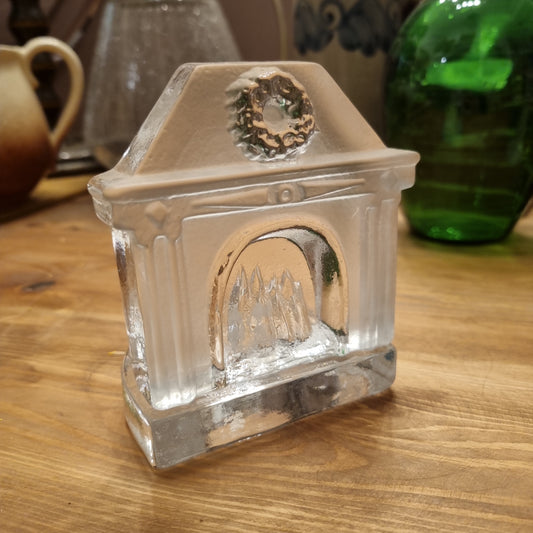 Teelichthalter Nybro Crystal Sweden Kamin Motiv Kristall