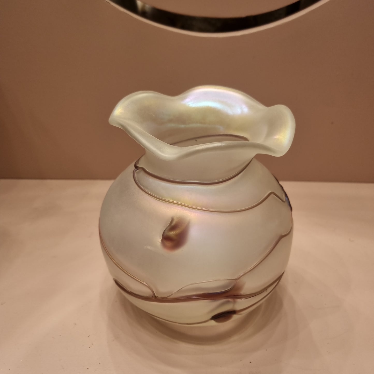 Antike Jugendstil Vase Pochinger Glas