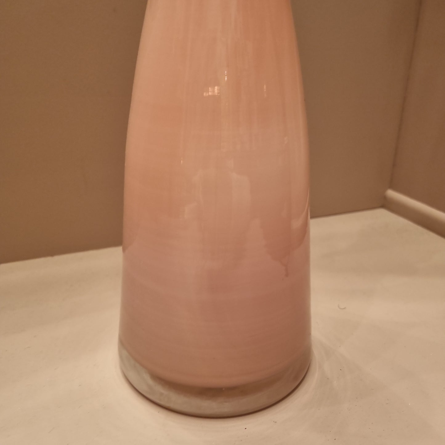 Vintage Vase Glaskunst lachsfarbend 70er Jahre Retro