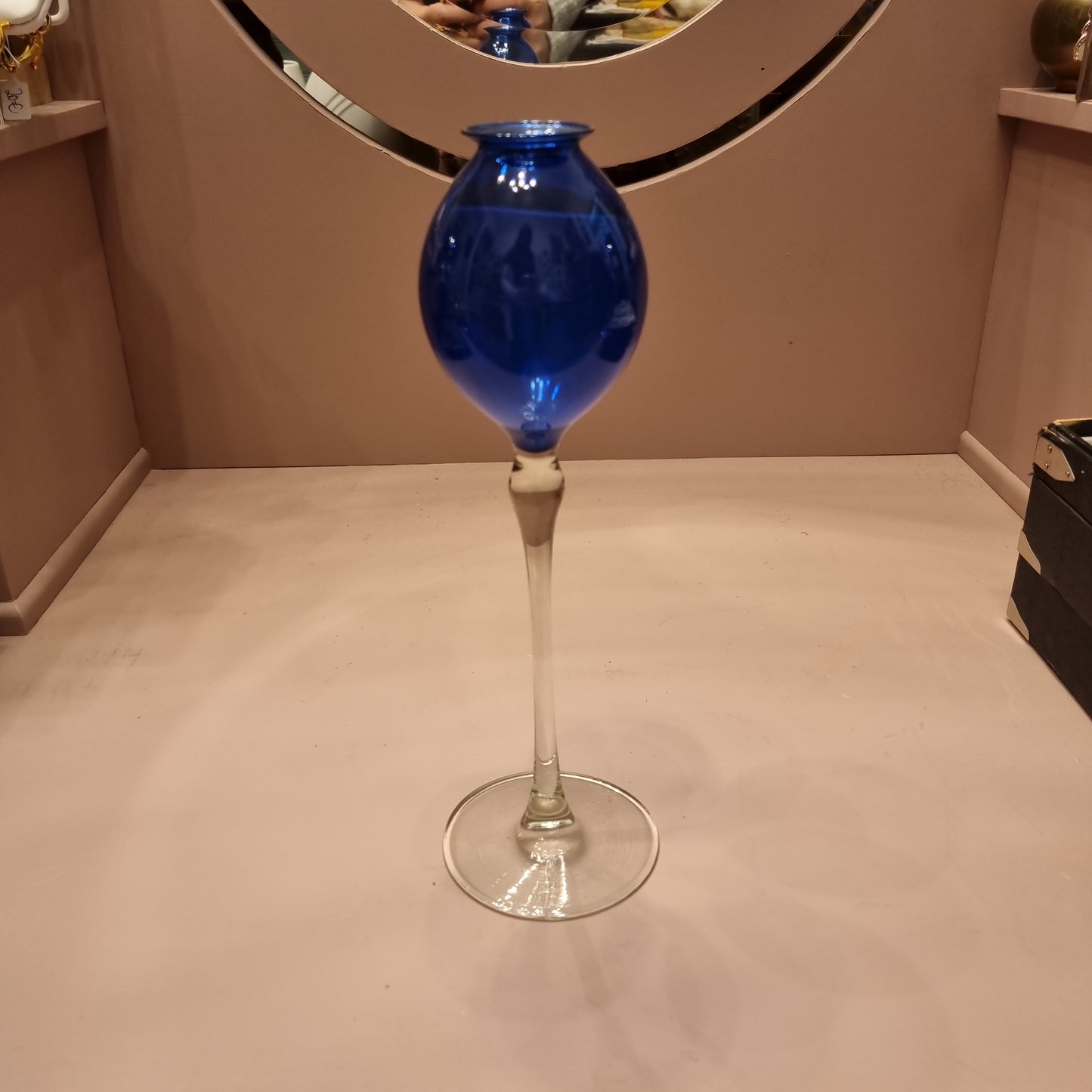 Vintage Glas Blau royal Glaskunst