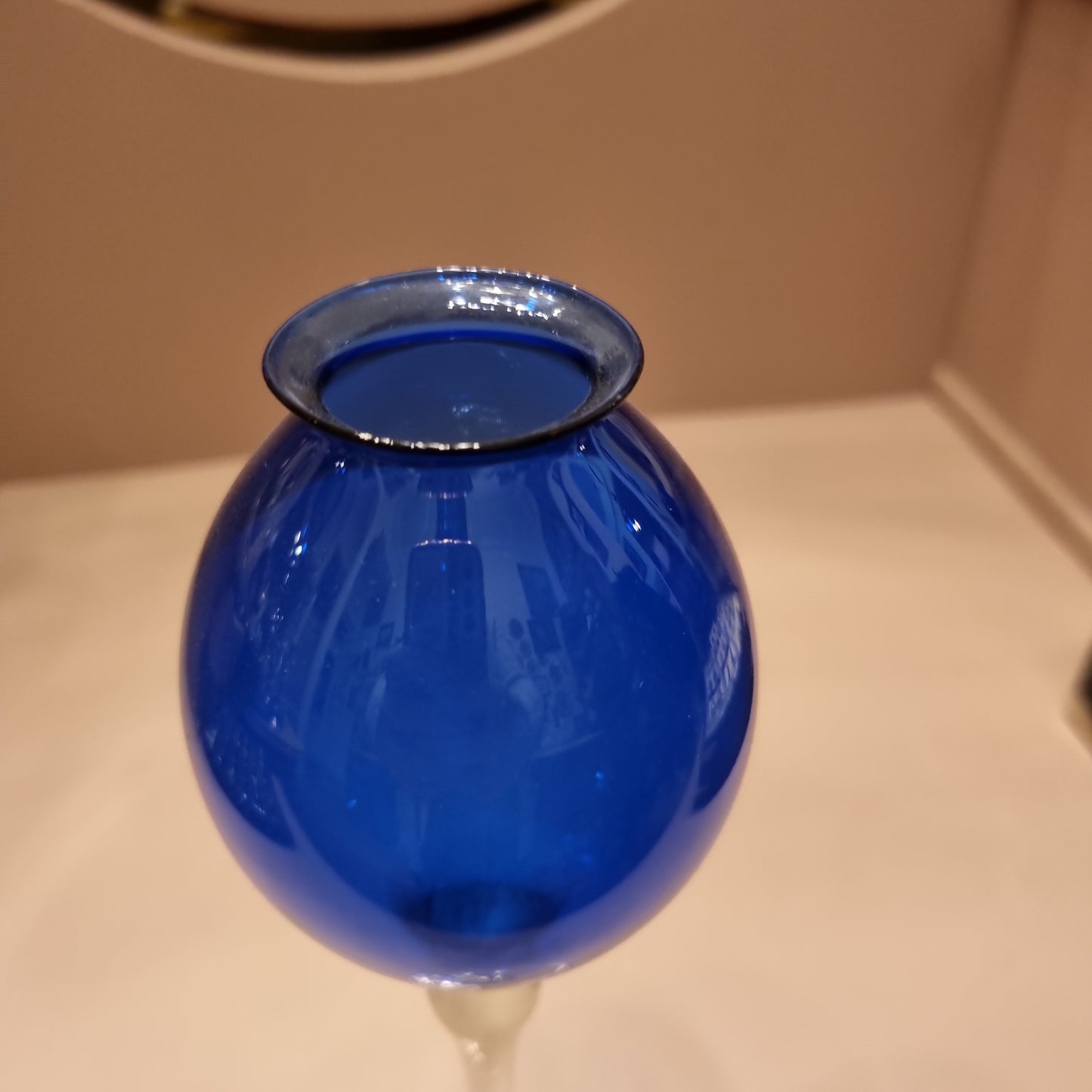 Vintage Glas Blau royal Glaskunst