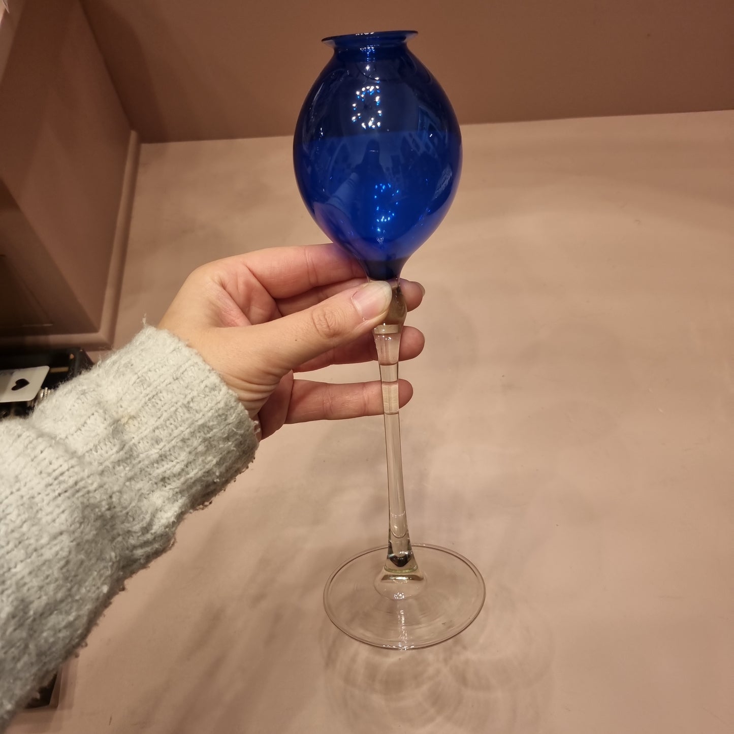 Vintage Glas Blau royal Glaskunst