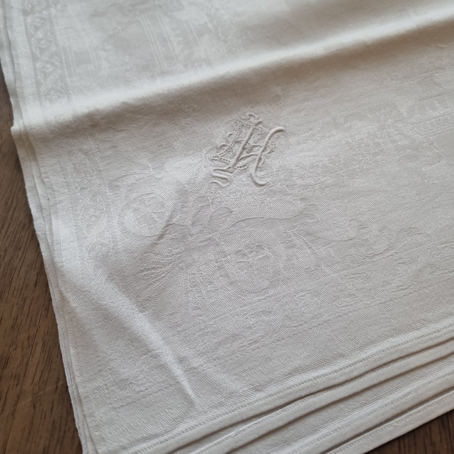 Antike Jugendstil Stoffserviette Serviette mit Initialen E.H