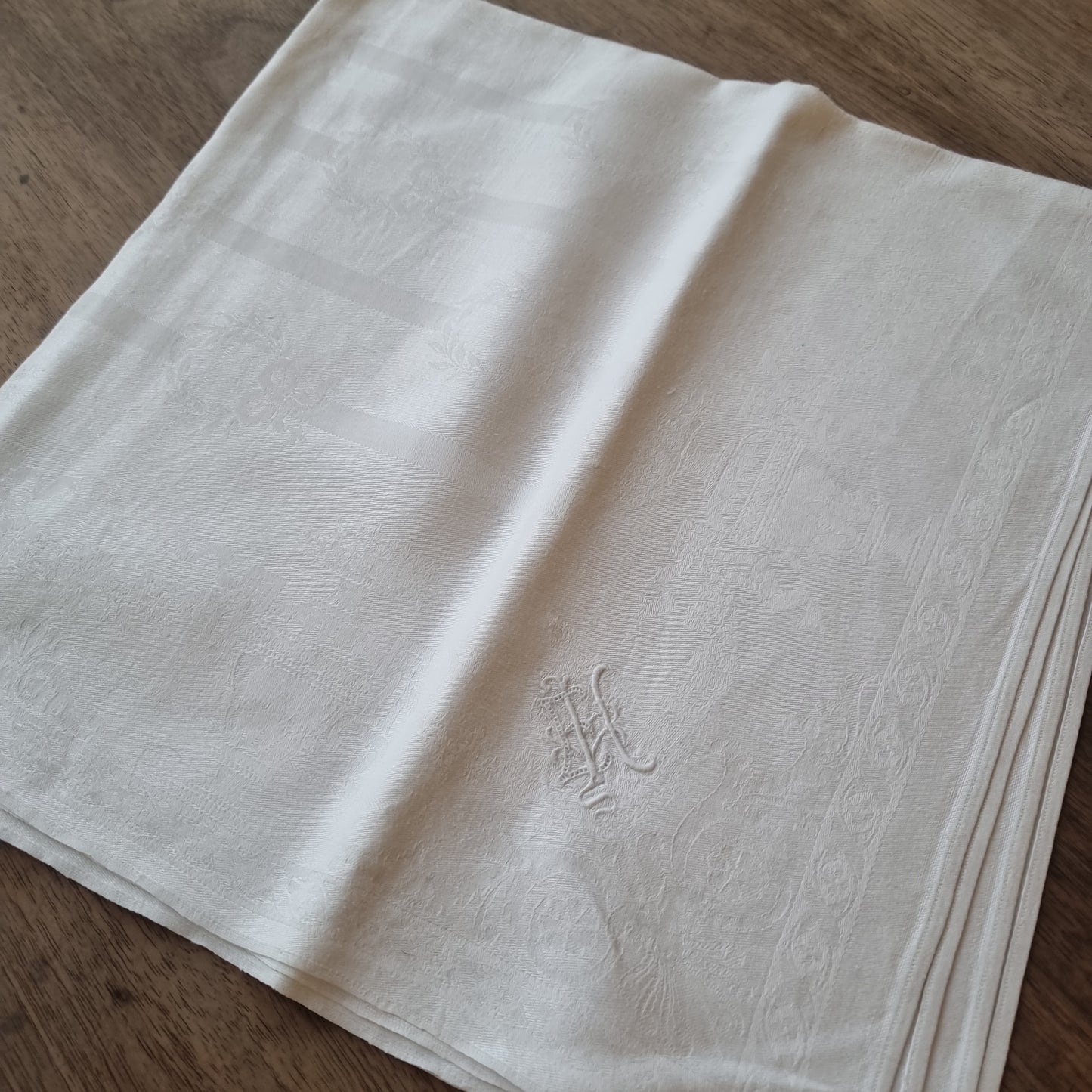 Antike Jugendstil Stoffserviette Serviette mit Initialen E.H