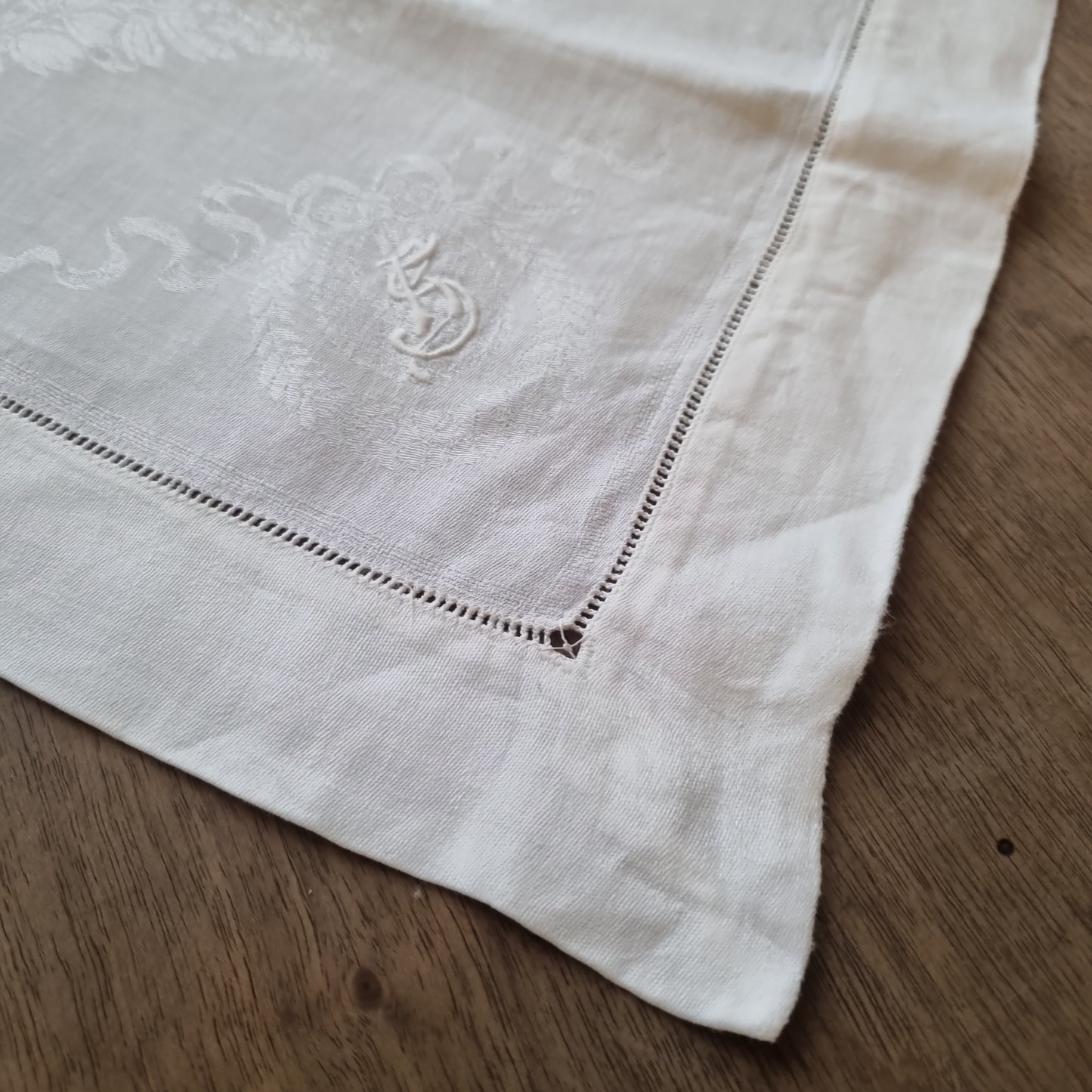 Antike Jugendstil Tischdecke oder auch Stoffserviette Serviette mit Initialen R.S