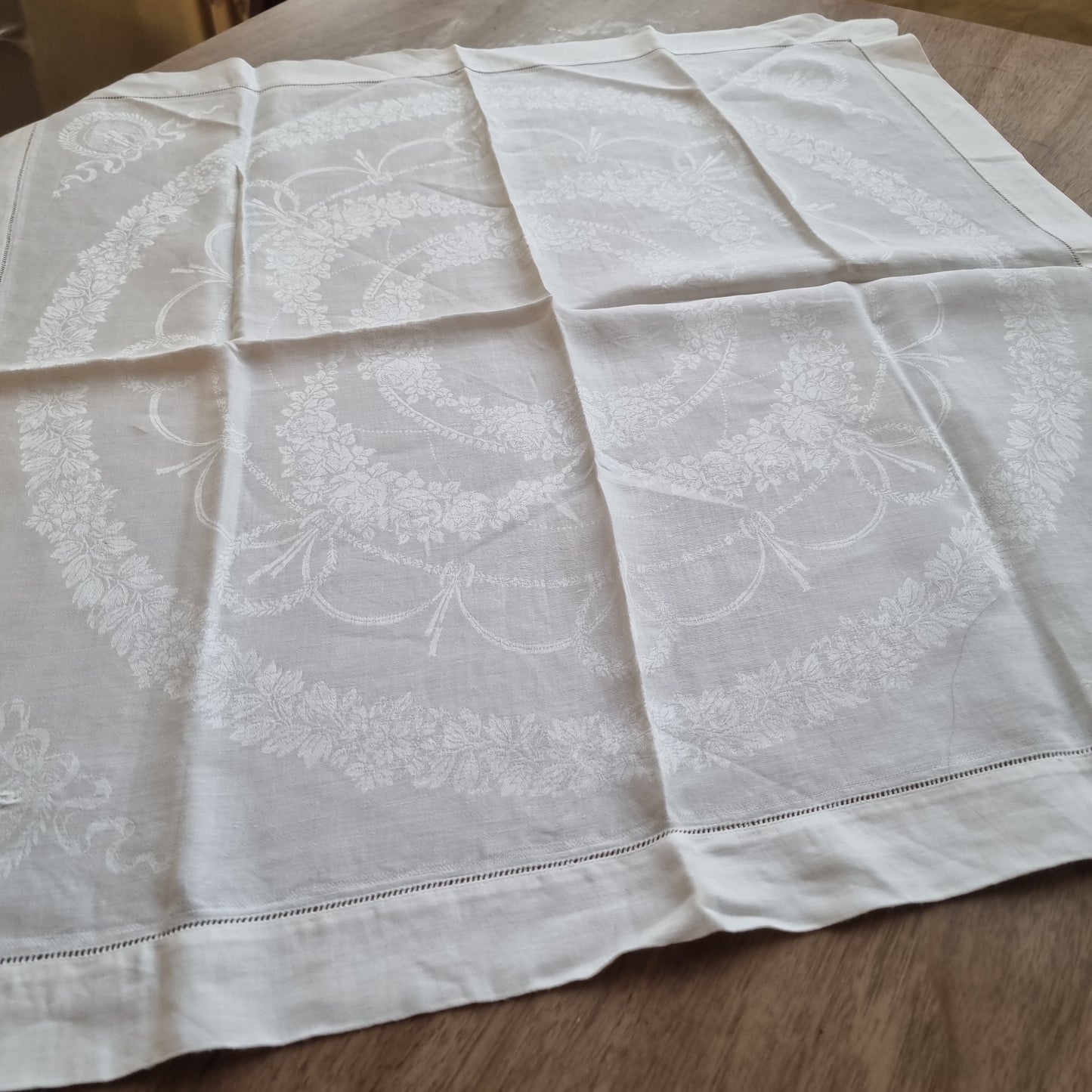 Antike Jugendstil Tischdecke oder auch Stoffserviette Serviette mit Initialen R.S